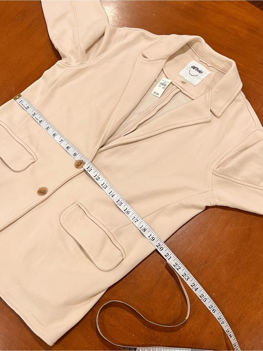 NWT American Eagle Aerie Fleece Blazer Cake Batter Small Oversized Longer Length - Picture 14 of 16